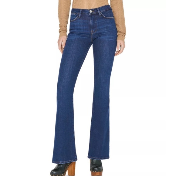 NWT Frame Denim Le High Waist Flare Jeans Majesty Blue 29 - Picture 1 of 11